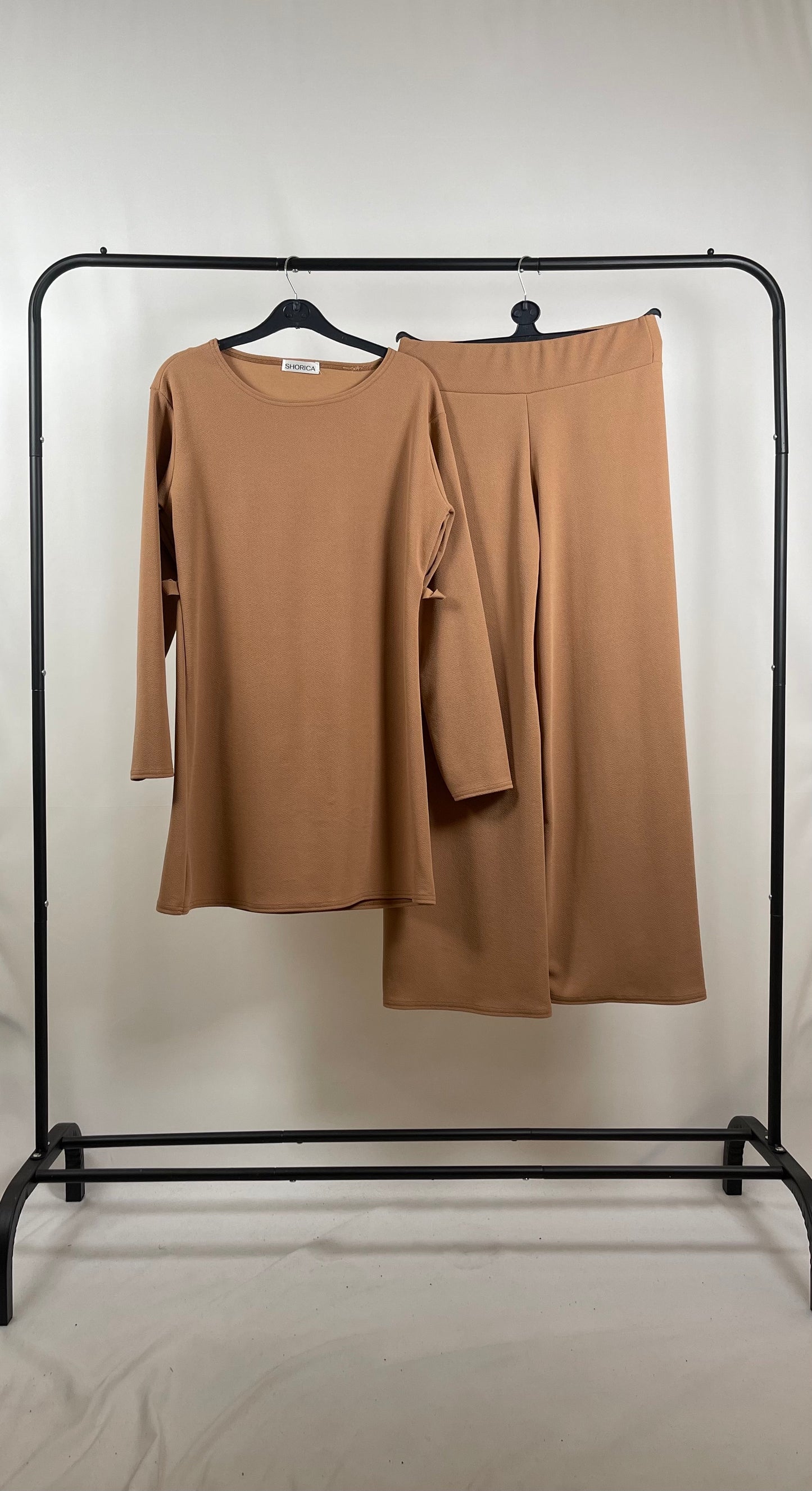 CAMEL LONG SLEEVE BELTED CO ORD SET