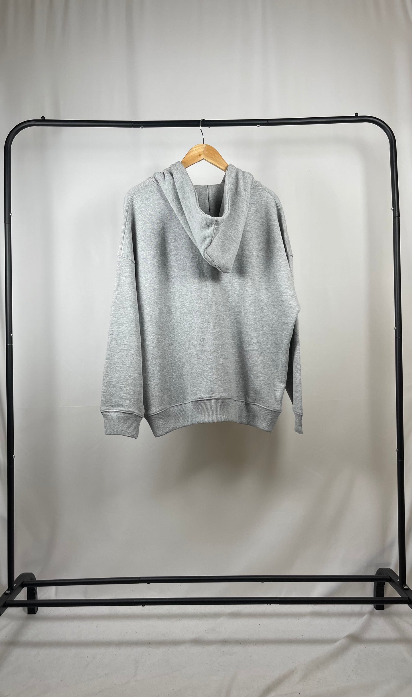 LIGHT GREY BASIC DROP SHOULDER ZIP-UP HOODIE