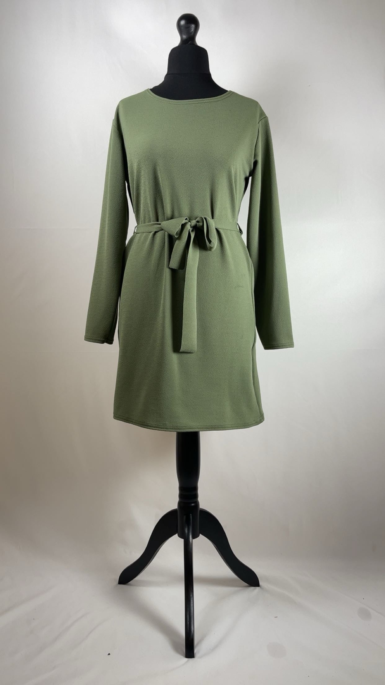 Long Sleeve Belted Co Ord Sets with Wide Leg Trousers in Khaki