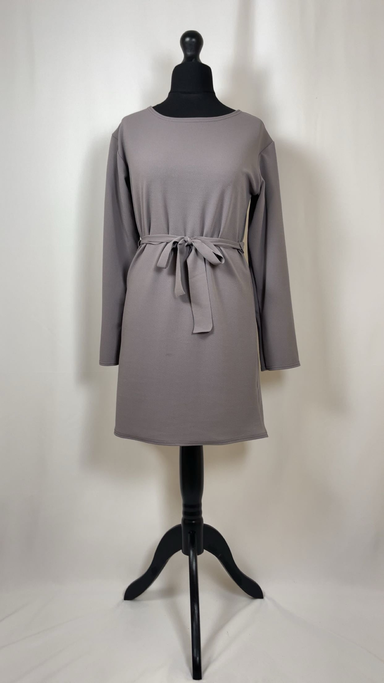 GREY LONG SLEEVE BELTED CO ORD SET