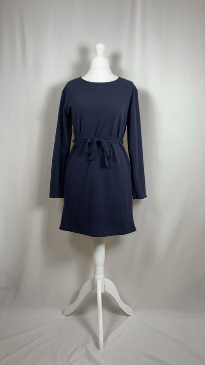 NAVY LONG SLEEVE BELTED CO ORD SET