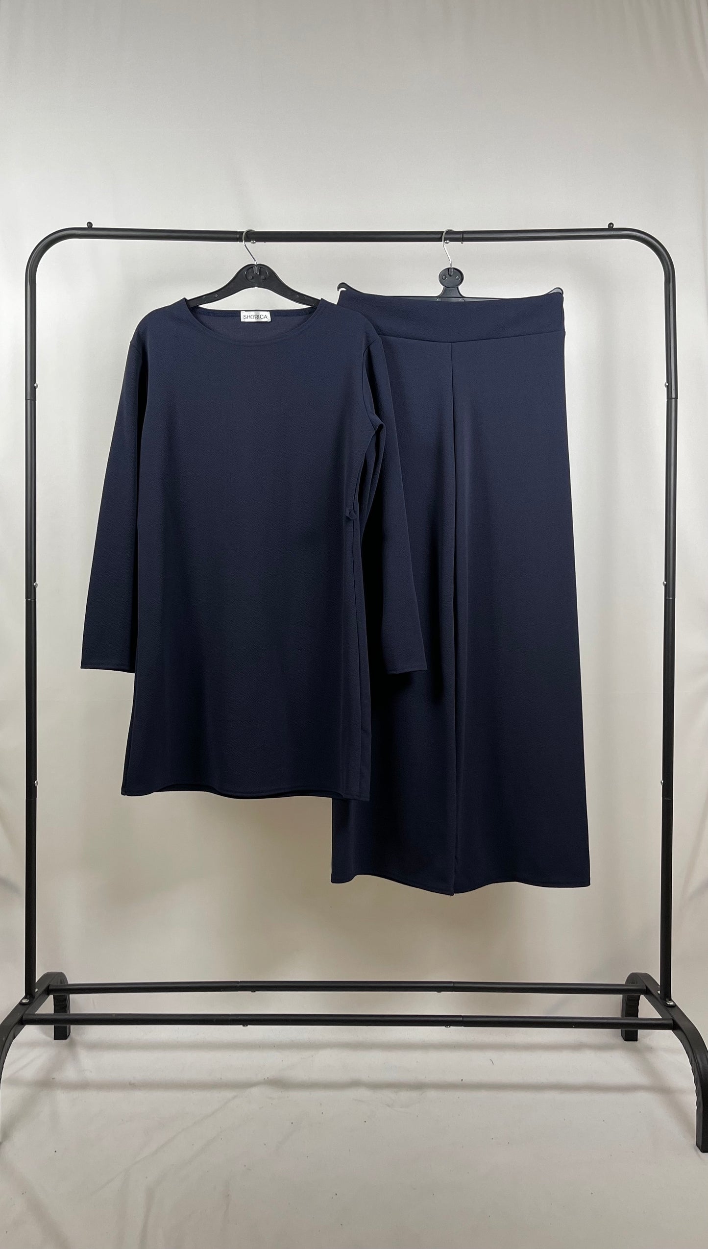 NAVY LONG SLEEVE BELTED CO ORD SET