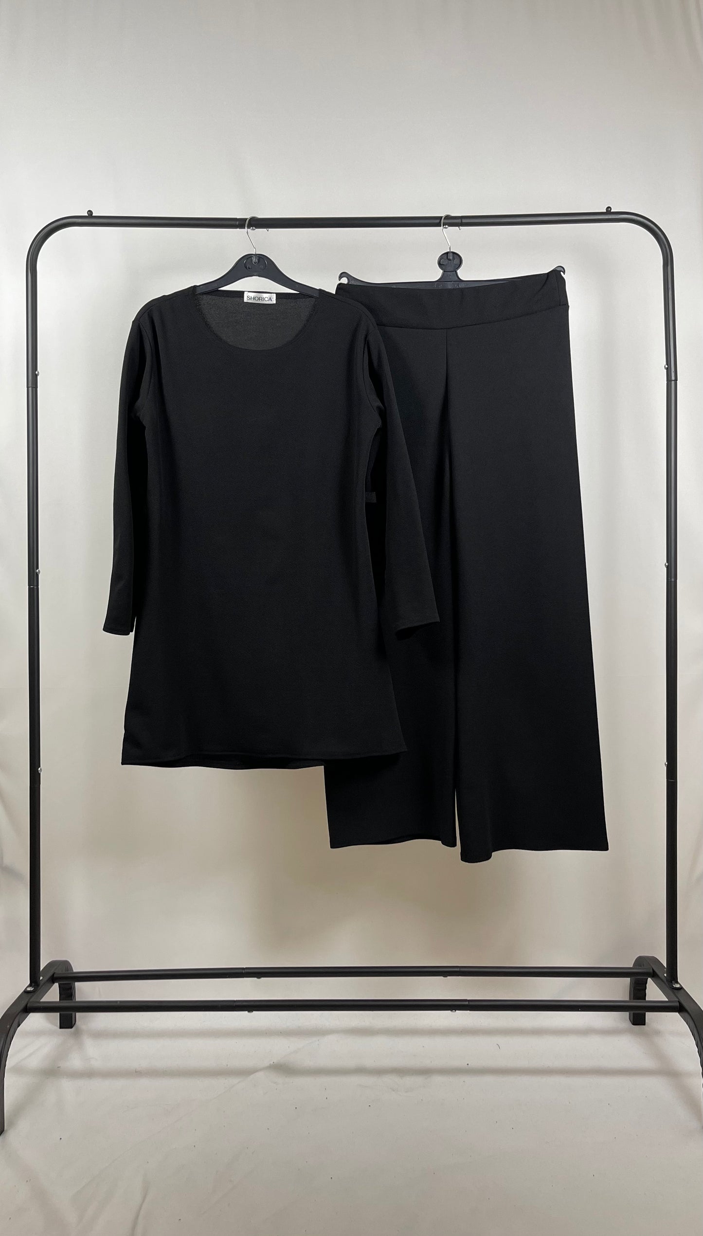 BLACK LONG SLEEVE BELTED CO ORD SET