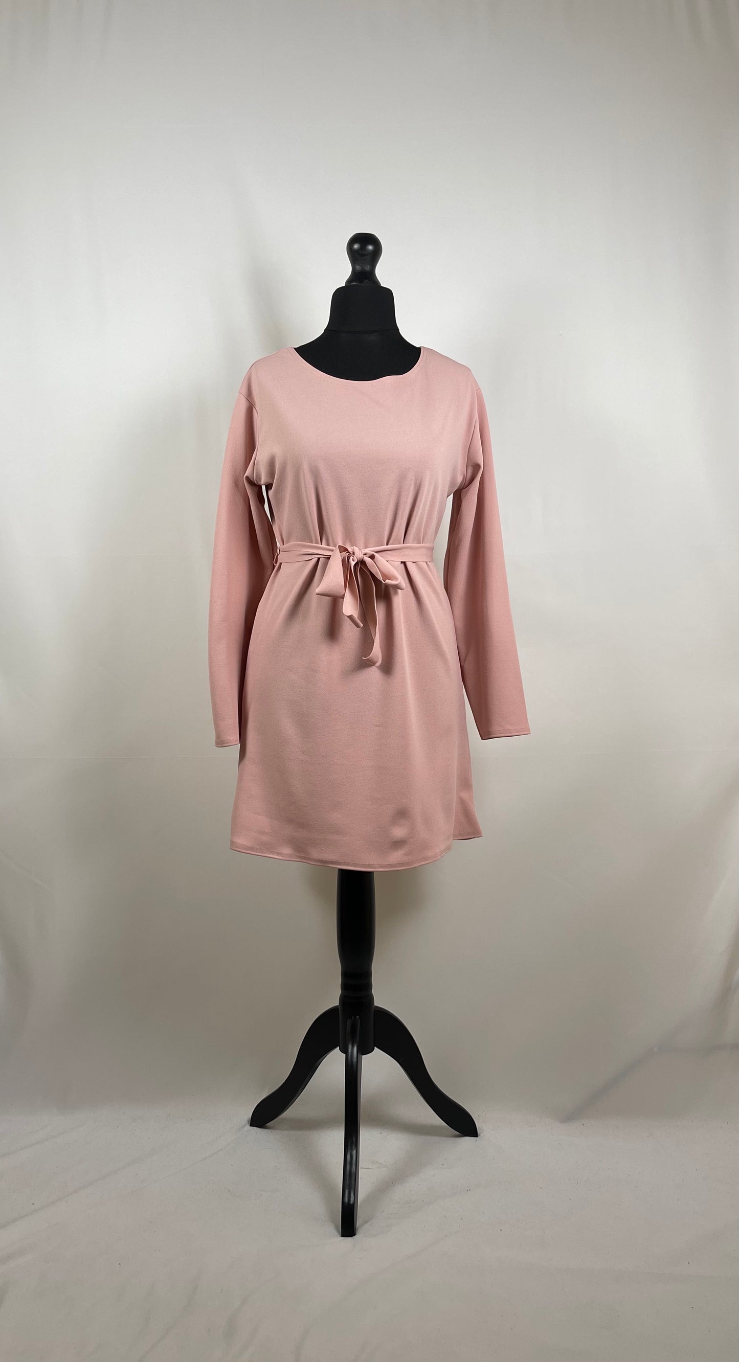 PINK CREPE LONG SLEEVE BELTED CO ORD SET