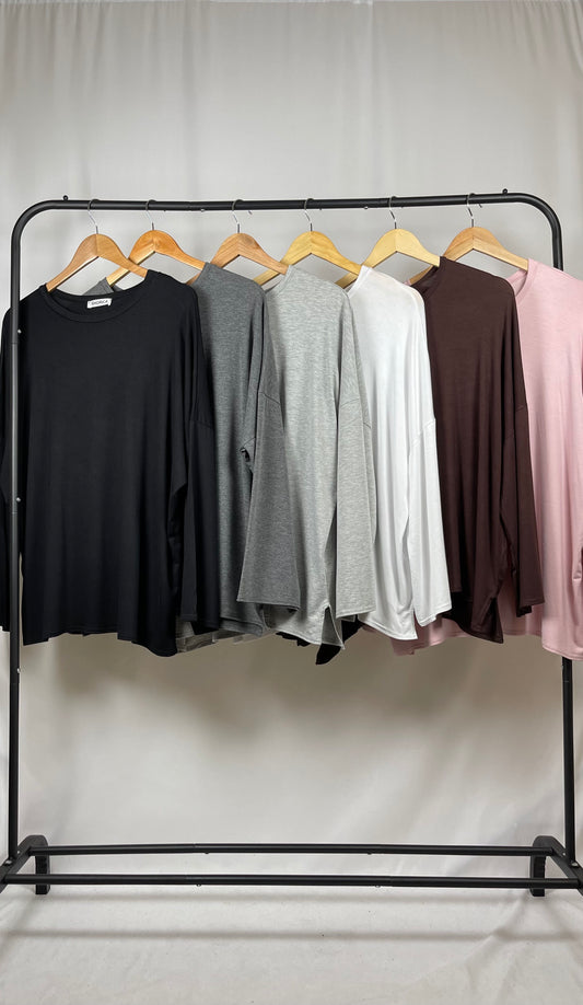 BASIC LONG SLEEVE OVERSIZED TOP
